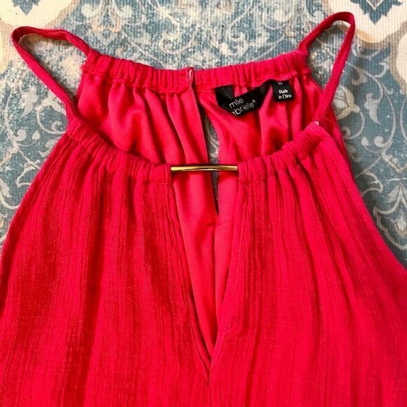 Mlle Gabrielle 1XL Dark Pink Dress Hi-Low Layered Very Sexy LikeβNEW - Picture 3 of 10